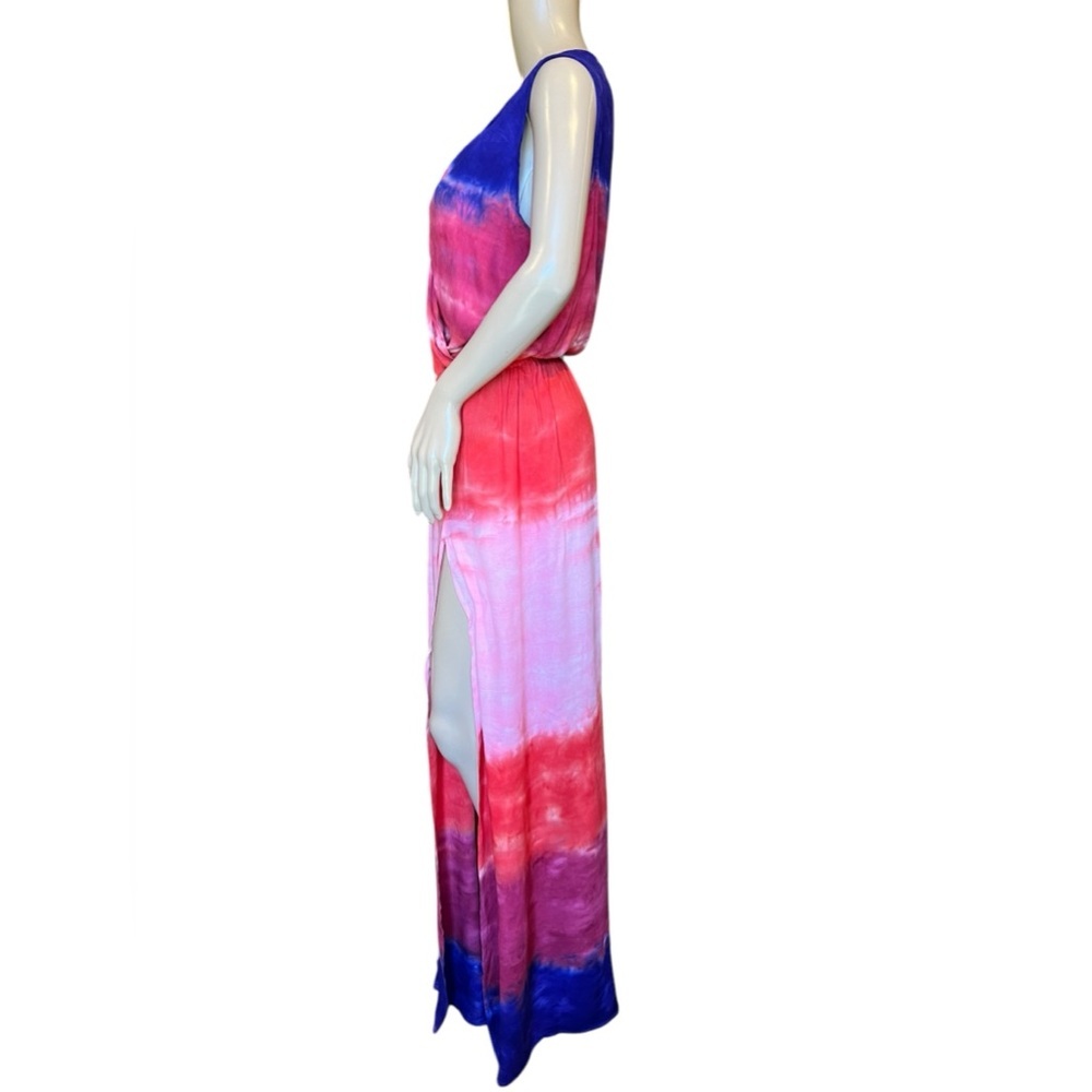 Young Fabulous & Broke Red Indigo Colorful Sleeveless V-neck Maxi Dress XS - Picture 4 of 12